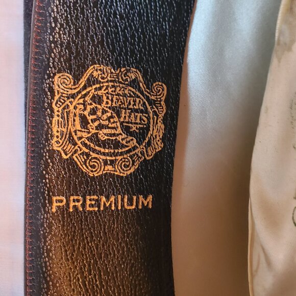 VINTAGE Men's Black Beaver Fur Felt Fedora Size 6.75 - Picture 6 of 6